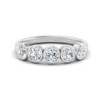 Load image into Gallery viewer, bezel-set-5-round-diamond-wedding-ring-1.50-carat-in-FD10558B-0.30CT-NL-WG
