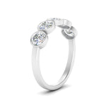 Load image into Gallery viewer, bezel-set-5-round-diamond-wedding-ring-1.50-carat-in-FD10558B-0.30CT-NL-WG
