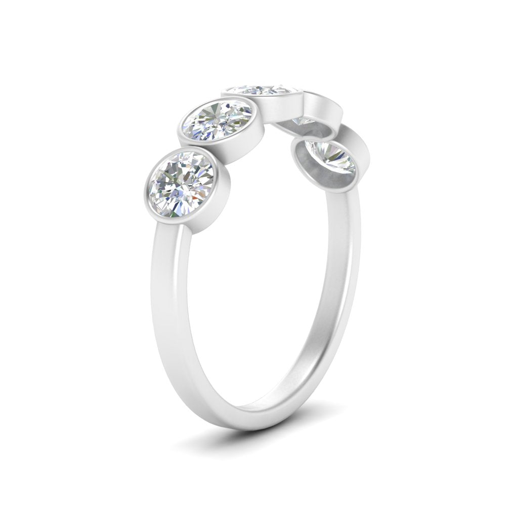 bezel-set-5-round-diamond-wedding-ring-1.50-carat-in-FD10558B-0.30CT-NL-WG