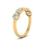 Load image into Gallery viewer, bezel-set-5-round-diamond-wedding-ring-1.50-carat-in-FD10558B-0.30CT-NL-YG
