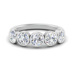 Load image into Gallery viewer, bezel-set-5-round-diamond-wedding-ring-2-ct.-in-FD10558B-0.50CT-NL-WG
