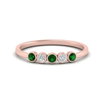 Load image into Gallery viewer, bezel-set-5-round-emerald-wedding-ring-0.25-ct.-in-FD10558B-0.05CTGEMGR-NL-RG
