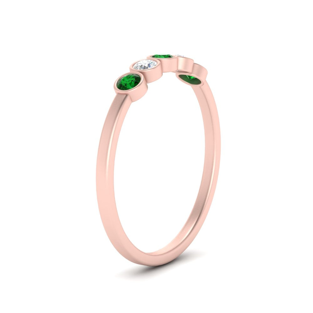 bezel-set-5-round-emerald-wedding-ring-0.25-ct.-in-FD10558B-0.05CTGEMGR-NL-RG