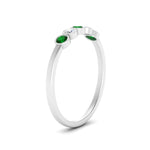 Load image into Gallery viewer, bezel-set-5-round-emerald-wedding-ring-0.25-ct.-in-FD10558B-0.05CTGEMGR-NL-WG
