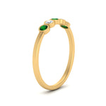 Load image into Gallery viewer, bezel-set-5-round-emerald-wedding-ring-0.25-ct.-in-FD10558B-0.05CTGEMGR-NL-YG
