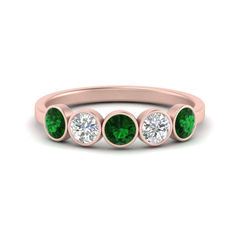 bezel-set-5-round-emerald-wedding-ring-1-ct.-in-rose-gold-FD10558B-0.20CTGEMGR-NL-RG.jpg?v=1757070486