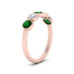 Load image into Gallery viewer, bezel-set-5-round-emerald-wedding-ring-1-ct.-in-FD10558B-0.20CTGEMGR-NL-RG
