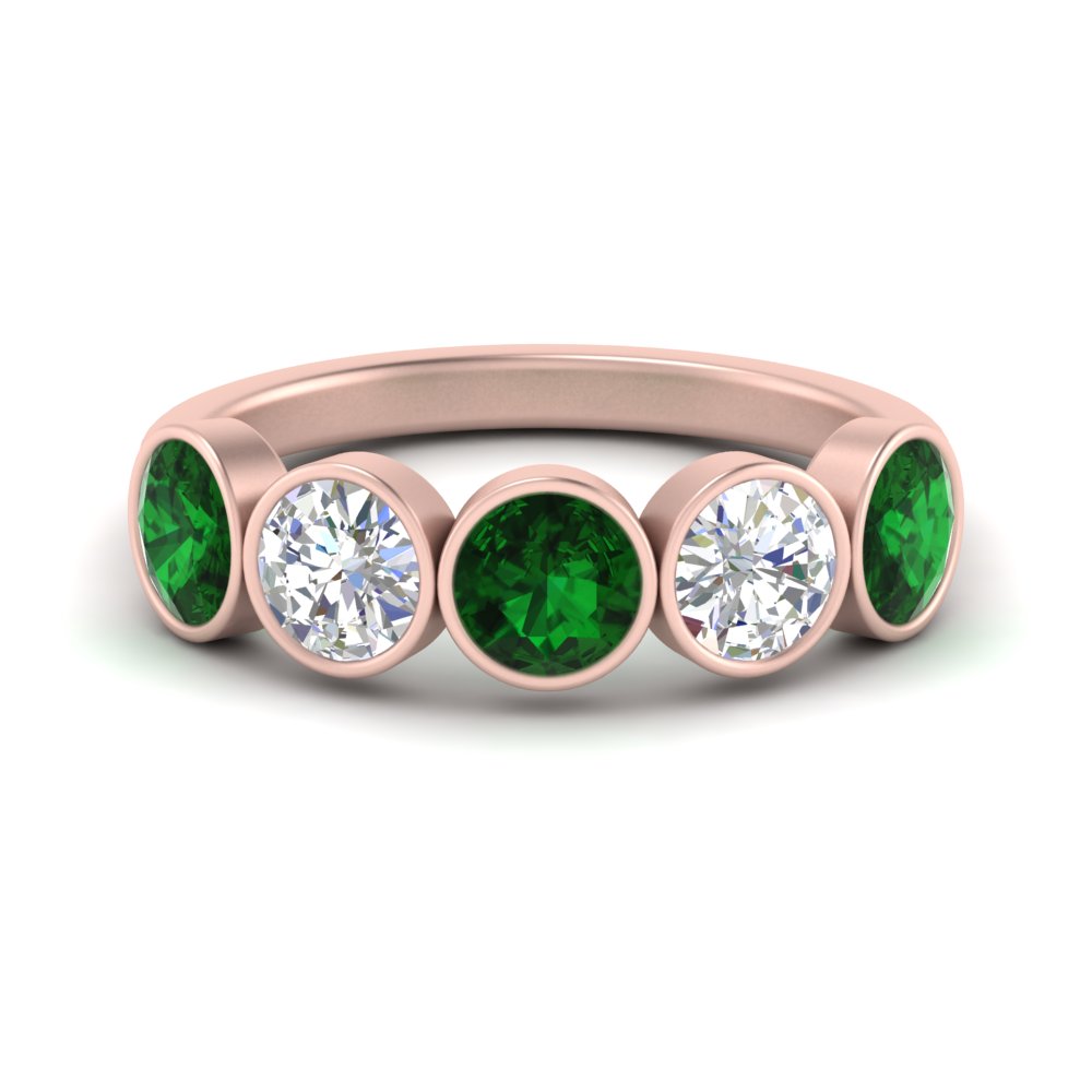 bezel-set-5-round-emerald-wedding-ring-2-ct.-in-FD10558B-0.50CTGEMGR-NL-RG