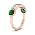 Load image into Gallery viewer, bezel-set-5-round-emerald-wedding-ring-2-ct.-in-FD10558B-0.50CTGEMGR-NL-RG
