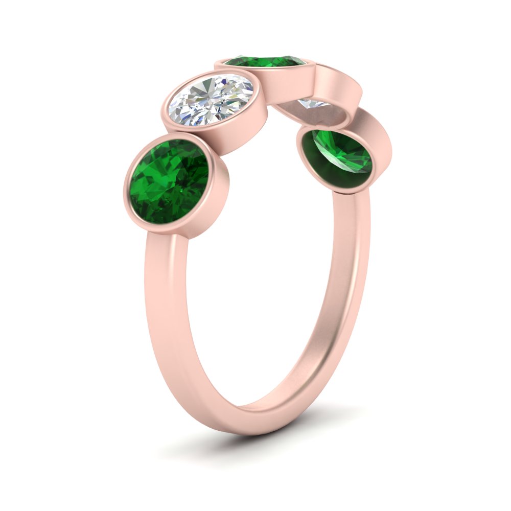bezel-set-5-round-emerald-wedding-ring-2-ct.-in-FD10558B-0.50CTGEMGR-NL-RG