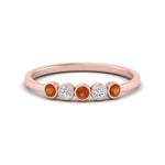 Load image into Gallery viewer, bezel-set-5-round-orange-sapphire-wedding-ring-0.25-ct.-in-FD10558B-0.05CTGSAOR-NL-RG
