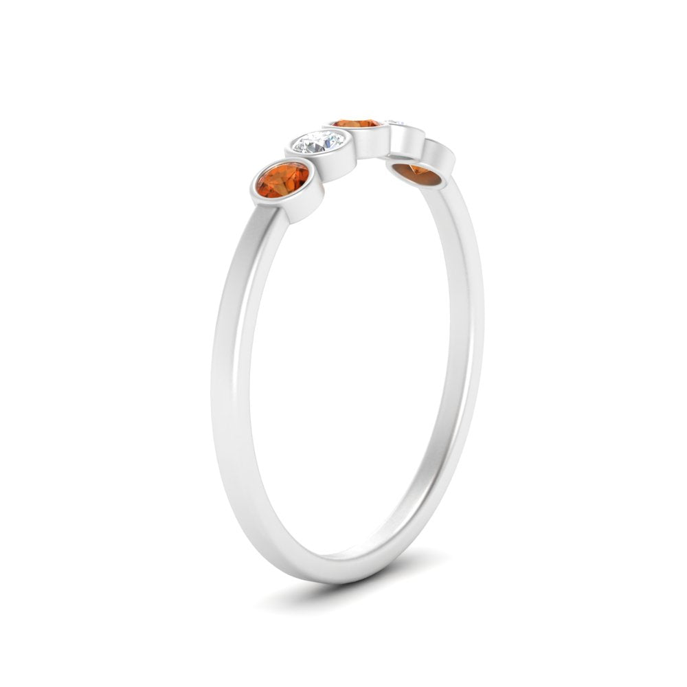 bezel-set-5-round-orange-sapphire-wedding-ring-0.25-ct.-in-FD10558B-0.05CTGSAOR-NL-WG