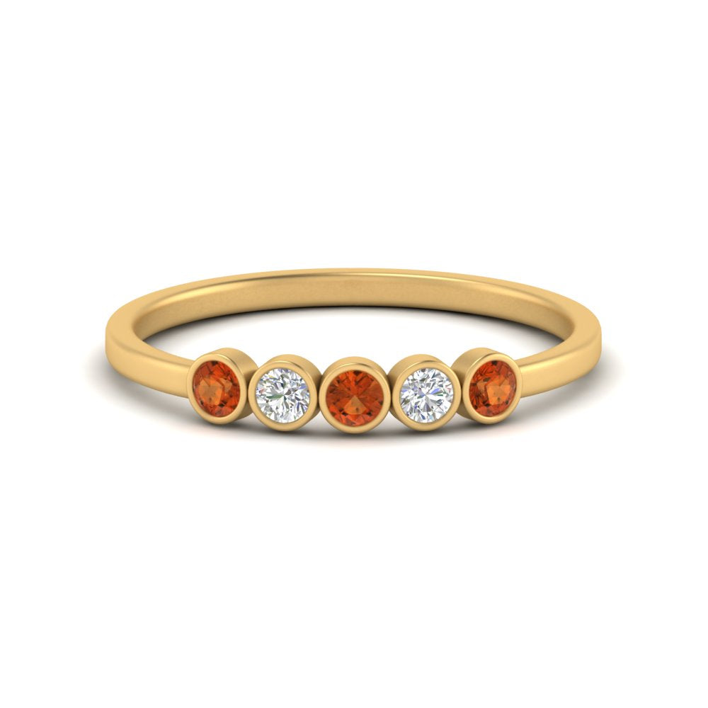 bezel-set-5-round-orange-sapphire-wedding-ring-0.25-ct.-in-FD10558B-0.05CTGSAOR-NL-YG