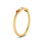 Load image into Gallery viewer, bezel-set-5-round-orange-sapphire-wedding-ring-0.25-ct.-in-FD10558B-0.05CTGSAOR-NL-YG
