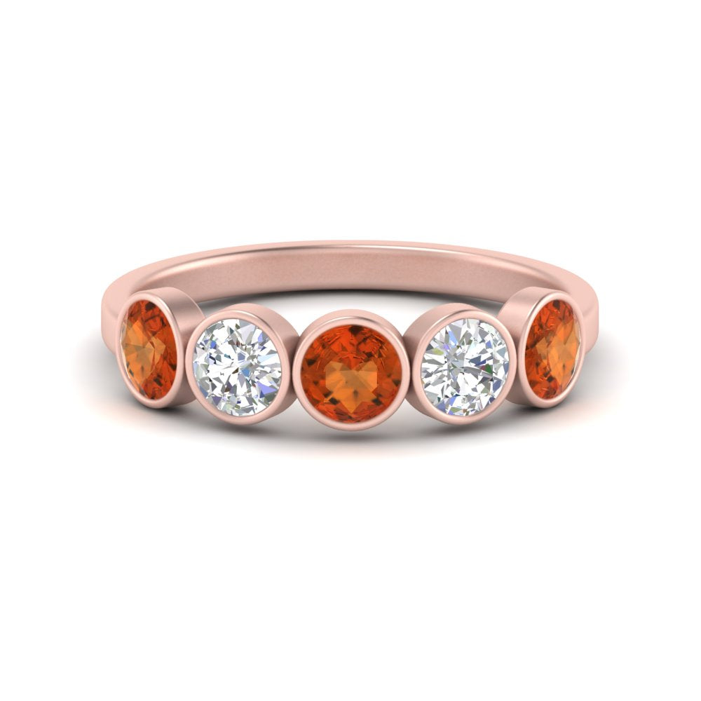 bezel-set-5-round-orange-sapphire-wedding-ring-1.50-carat-in-FD10558B-0.30CTGSAOR-NL-RG