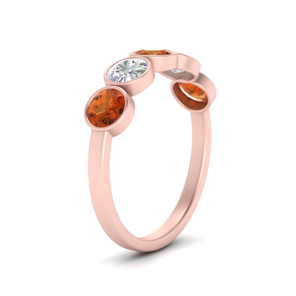 bezel-set-5-round-orange-sapphire-wedding-ring-1.50-carat-in-FD10558B-0.30CTGSAOR-NL-RG
