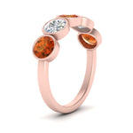 Load image into Gallery viewer, bezel-set-5-round-orange-sapphire-wedding-ring-2-ct.-in-FD10558B-0.50CTGSAOR-NL-RG
