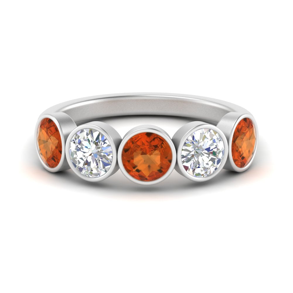 bezel-set-5-round-orange-sapphire-wedding-ring-2-ct.-in-FD10558B-0.50CTGSAOR-NL-WG