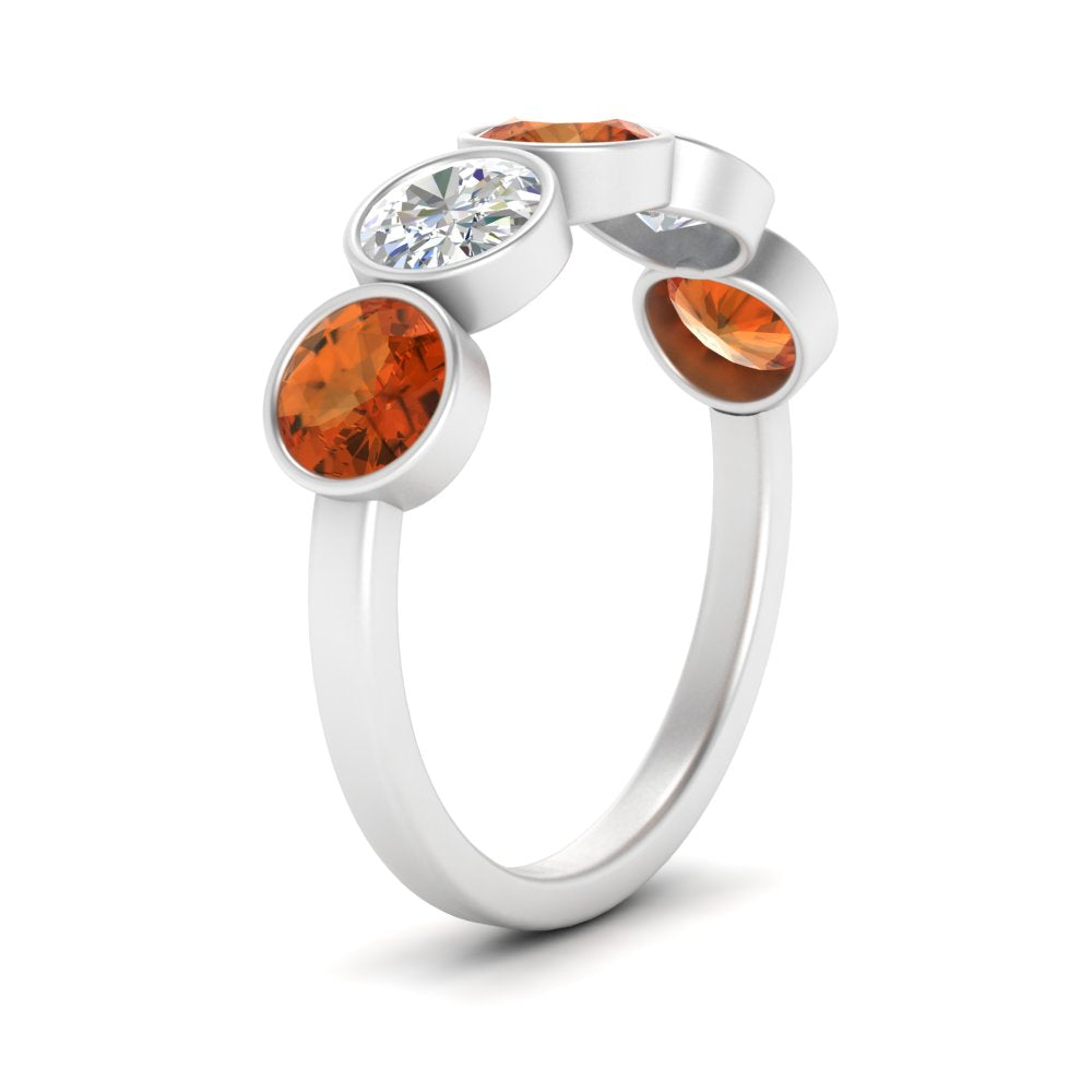 bezel-set-5-round-orange-sapphire-wedding-ring-2-ct.-in-FD10558B-0.50CTGSAOR-NL-WG