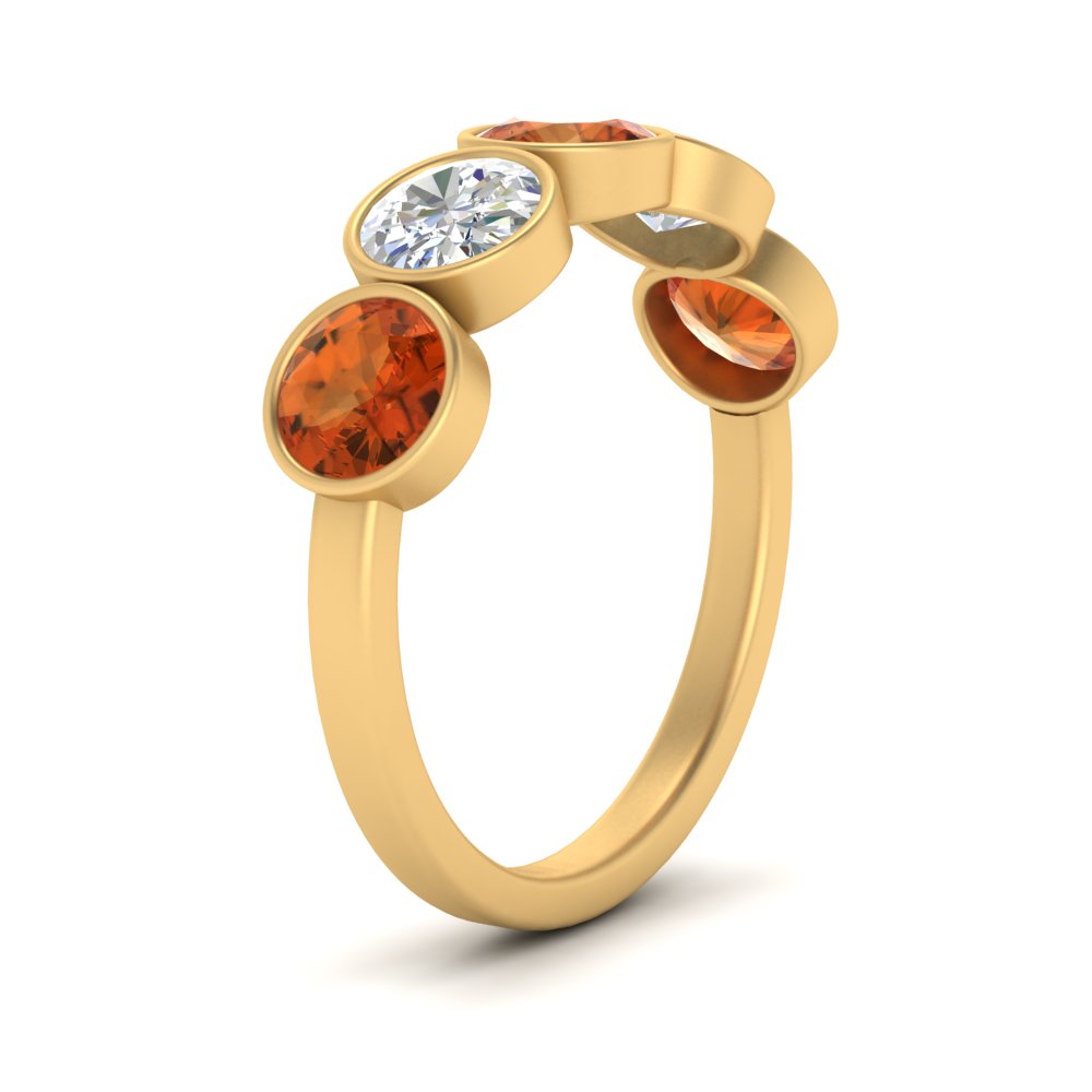bezel-set-5-round-orange-sapphire-wedding-ring-2-ct.-in-FD10558B-0.50CTGSAOR-NL-YG