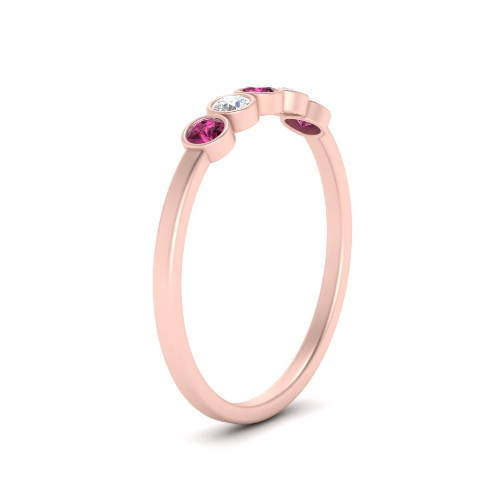 bezel-set-5-round-pink-sapphire-wedding-ring-0.25-ct.-in-FD10558B-0.05CTGSADRPI-NL-RG