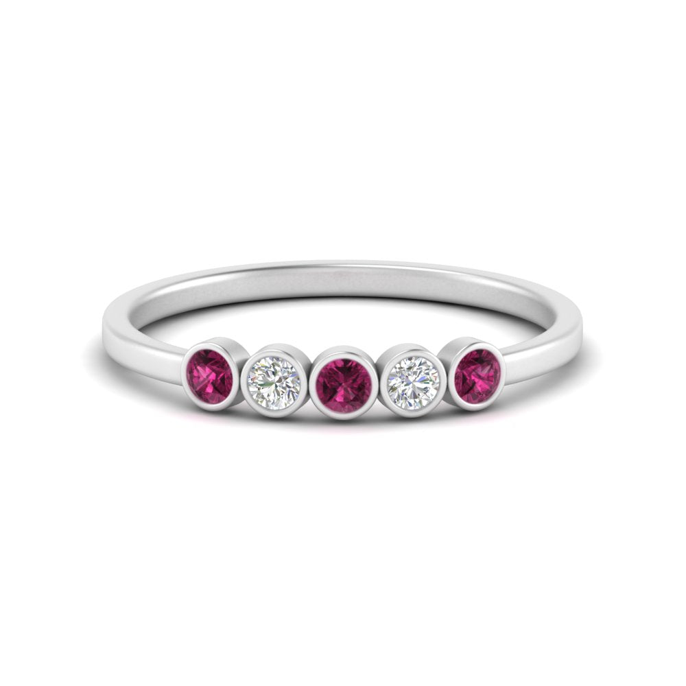 bezel-set-5-round-pink-sapphire-wedding-ring-0.25-ct.-in-FD10558B-0.05CTGSADRPI-NL-WG
