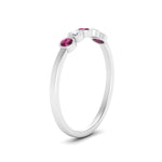 Load image into Gallery viewer, bezel-set-5-round-pink-sapphire-wedding-ring-0.25-ct.-in-FD10558B-0.05CTGSADRPI-NL-WG
