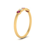 Load image into Gallery viewer, bezel-set-5-round-pink-sapphire-wedding-ring-0.25-ct.-in-FD10558B-0.05CTGSADRPI-NL-YG
