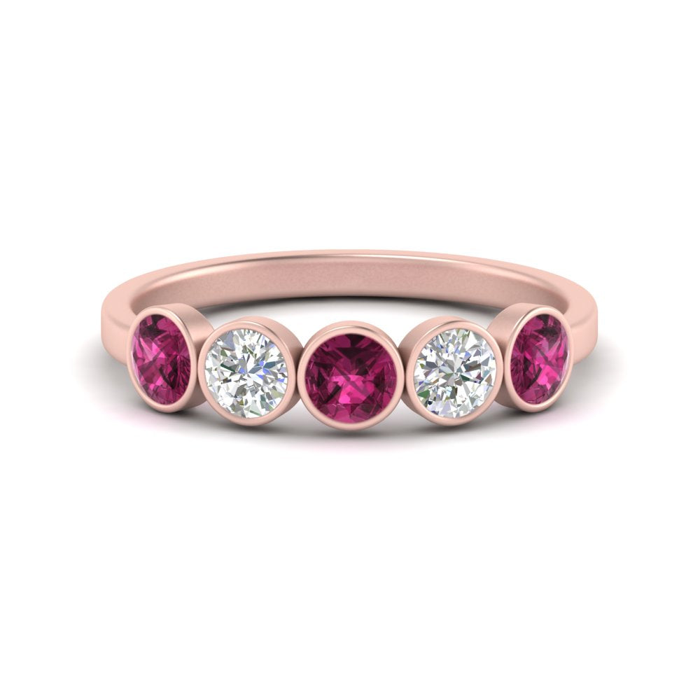 bezel-set-5-round-pink-sapphire-wedding-ring-1-ct.-in-FD10558B-0.20CTGSADRPI-NL-RG