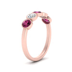 Load image into Gallery viewer, bezel-set-5-round-pink-sapphire-wedding-ring-1-ct.-in-FD10558B-0.20CTGSADRPI-NL-RG
