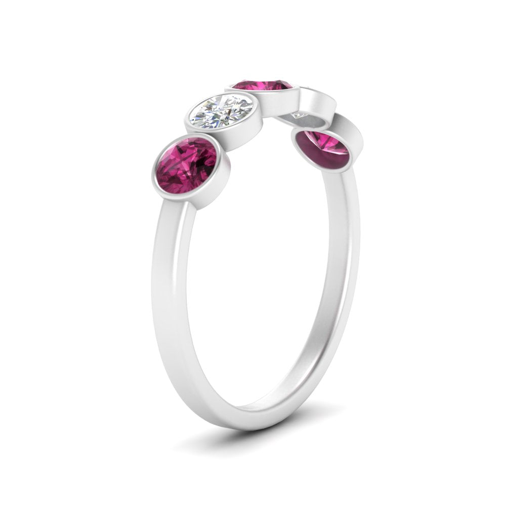 bezel-set-5-round-pink-sapphire-wedding-ring-1-ct.-in-FD10558B-0.20CTGSADRPI-NL-WG