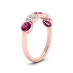 Load image into Gallery viewer, bezel-set-5-round-pink-sapphire-wedding-ring-1.50-carat-in-FD10558B-0.30CTGSADRPI-NL-RG
