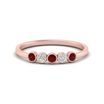 Load image into Gallery viewer, bezel-set-5-round-ruby-wedding-ring-0.25-ct.-in-FD10558B-0.05CTGRUDR-NL-RG
