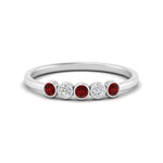 Load image into Gallery viewer, bezel-set-5-round-ruby-wedding-ring-0.25-ct.-in-FD10558B-0.05CTGRUDR-NL-WG

