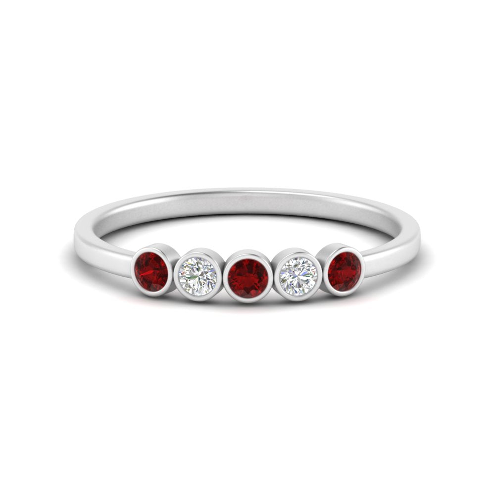 bezel-set-5-round-ruby-wedding-ring-0.25-ct.-in-FD10558B-0.05CTGRUDR-NL-WG