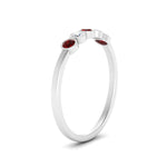 Load image into Gallery viewer, bezel-set-5-round-ruby-wedding-ring-0.25-ct.-in-FD10558B-0.05CTGRUDR-NL-WG
