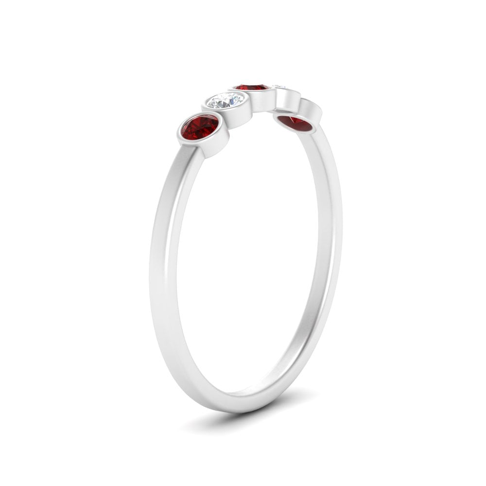 bezel-set-5-round-ruby-wedding-ring-0.25-ct.-in-FD10558B-0.05CTGRUDR-NL-WG