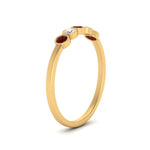 Load image into Gallery viewer, bezel-set-5-round-ruby-wedding-ring-0.25-ct.-in-FD10558B-0.05CTGRUDR-NL-YG
