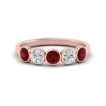 Load image into Gallery viewer, bezel-set-5-round-ruby-wedding-ring-1-ct.-in-FD10558B-0.20CTGRUDR-NL-RG
