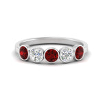 Load image into Gallery viewer, bezel-set-5-round-ruby-wedding-ring-1-ct.-in-FD10558B-0.20CTGRUDR-NL-WG
