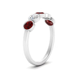 Load image into Gallery viewer, bezel-set-5-round-ruby-wedding-ring-1-ct.-in-FD10558B-0.20CTGRUDR-NL-WG
