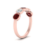 Load image into Gallery viewer, bezel-set-5-round-ruby-wedding-ring-1.50-carat-in-FD10558B-0.30CTGRUDR-NL-RG
