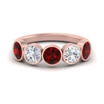 Load image into Gallery viewer, bezel-set-5-round-ruby-wedding-ring-2-ct.-in-FD10558B-0.50CTGRUDR-NL-RG
