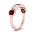 Load image into Gallery viewer, bezel-set-5-round-ruby-wedding-ring-2-ct.-in-FD10558B-0.50CTGRUDR-NL-RG
