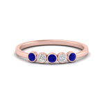 Load image into Gallery viewer, bezel-set-5-round-sapphire-wedding-ring-0.25-ct.-in-FD10558B-0.05CTGSABL-NL-RG
