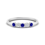Load image into Gallery viewer, bezel-set-5-round-sapphire-wedding-ring-0.25-ct.-in-FD10558B-0.05CTGSABL-NL-WG
