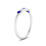 Load image into Gallery viewer, bezel-set-5-round-sapphire-wedding-ring-0.25-ct.-in-FD10558B-0.05CTGSABL-NL-WG
