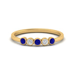 Load image into Gallery viewer, bezel-set-5-round-sapphire-wedding-ring-0.25-ct.-in-FD10558B-0.05CTGSABL-NL-YG

