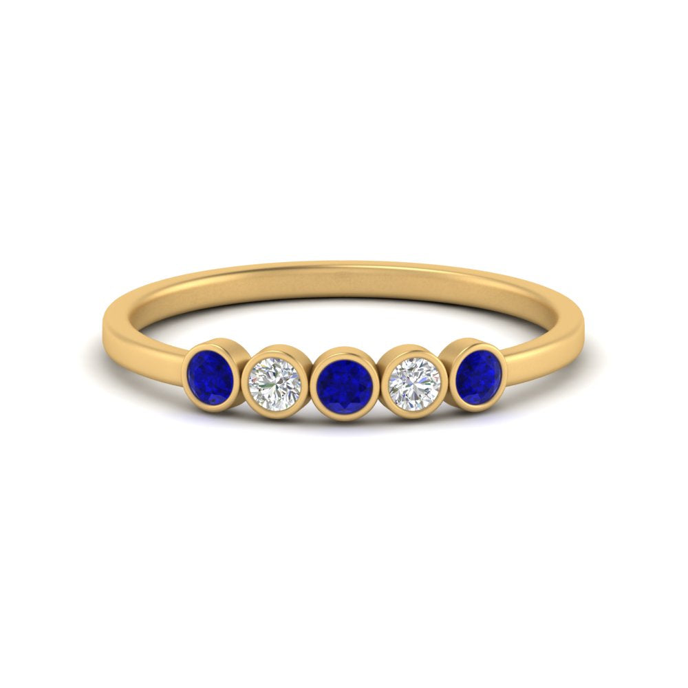 bezel-set-5-round-sapphire-wedding-ring-0.25-ct.-in-FD10558B-0.05CTGSABL-NL-YG