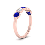 Load image into Gallery viewer, bezel-set-5-round-sapphire-wedding-ring-1-ct.-in-FD10558B-0.20CTGSABL-NL-RG
